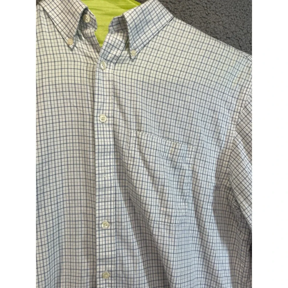 Arrow Shirt Men's LargeBlue Plaid Cotton‎ Long Sleeve Button Down